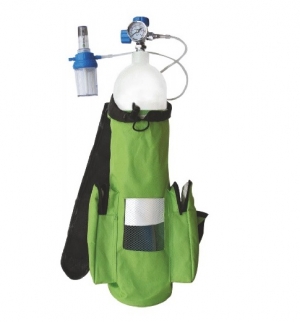2L steel cylinder with green bag
